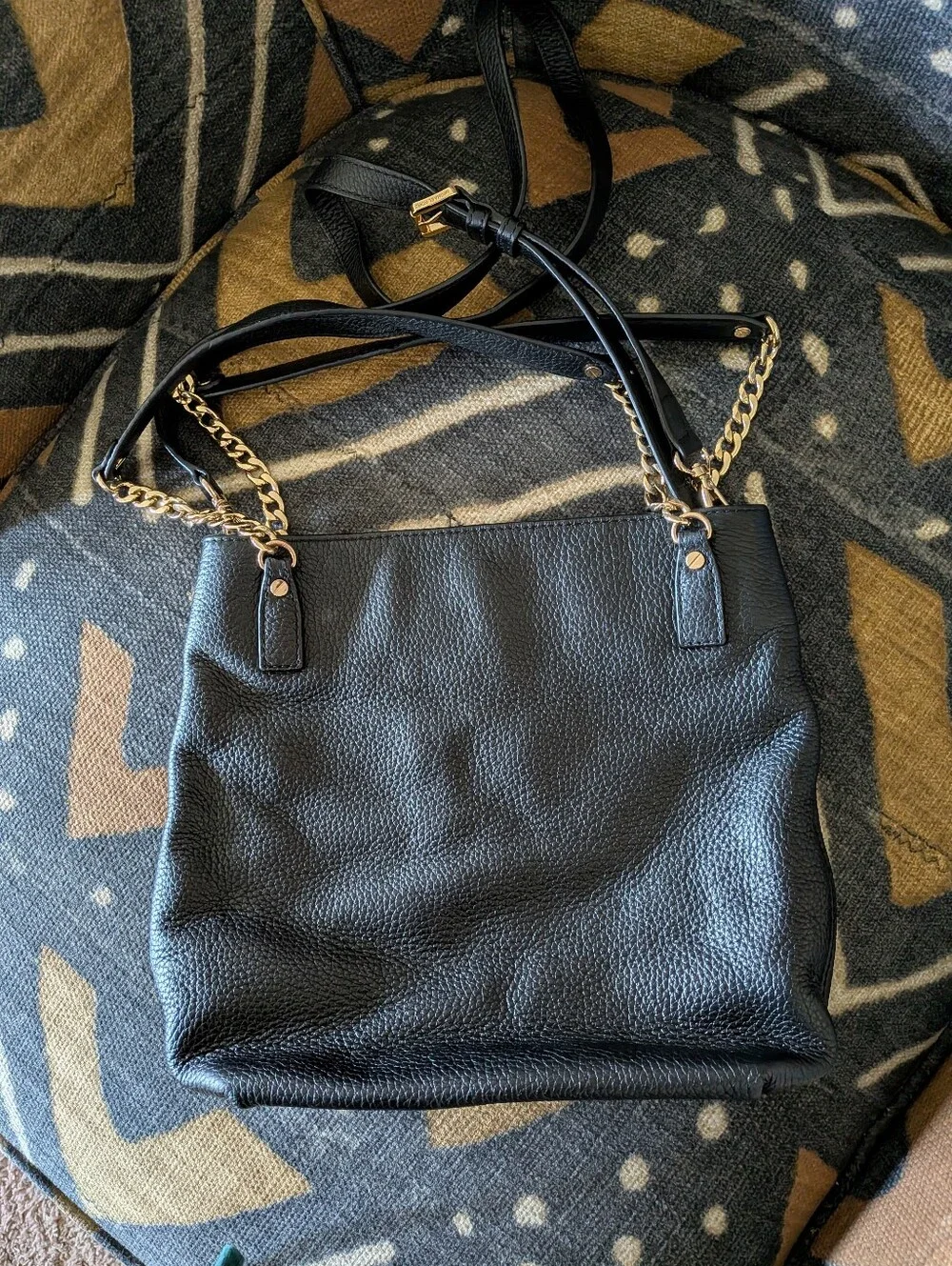 Michael Kors Bedford Medium Top Zip Pebbled Leather Pocket Tote Bag